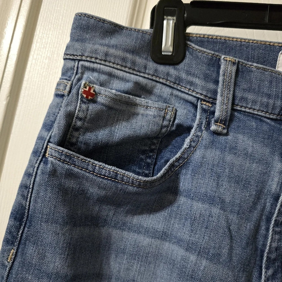 Hudson Kass Stella Straight Crop Light Wash Jeans, Frayed Hem, High Rise, EUC! - Picture 5 of 13